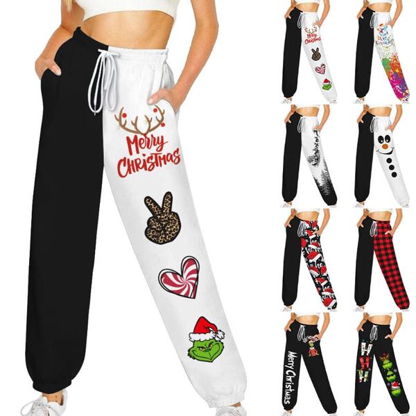 running pants women sport harem christmas digital print drawstrings trousers with pockets patchwork casual bottoms jogger, Black;blue
running pants women sport harem christmas digital print drawstrings trousers with pockets patchwork casual bottoms jogger, Black;blue