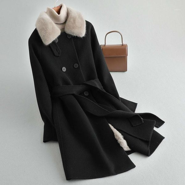 collar real fur coat female 100% wool jacket autumn winter coat women clothes 2020 raccoon dog fur liner zt47391, Black
collar real fur coat female 100% wool jacket autumn winter coat women clothes 2020 raccoon dog fur liner zt47391, Black