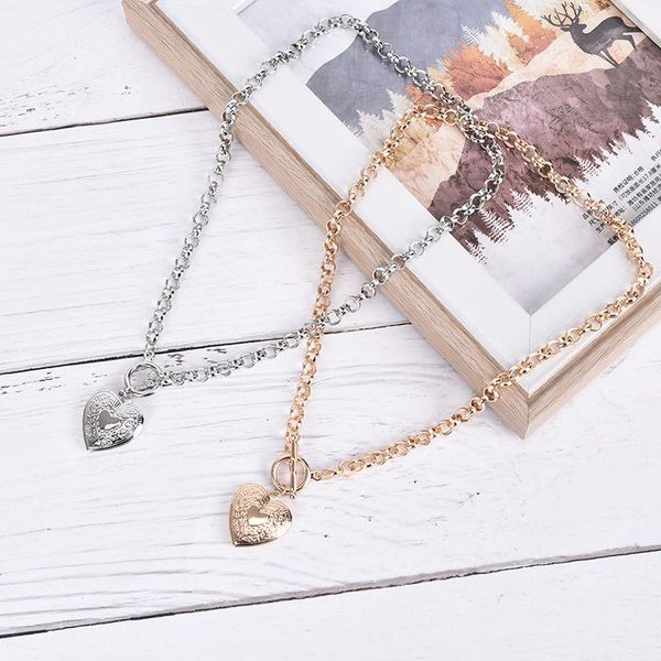 fashion jewelry heart shaped picture frame locket pendant necklaces big thick chain short necklace gift new, Silver
fashion jewelry heart shaped picture frame locket pendant necklaces big thick chain short necklace gift new, Silver
