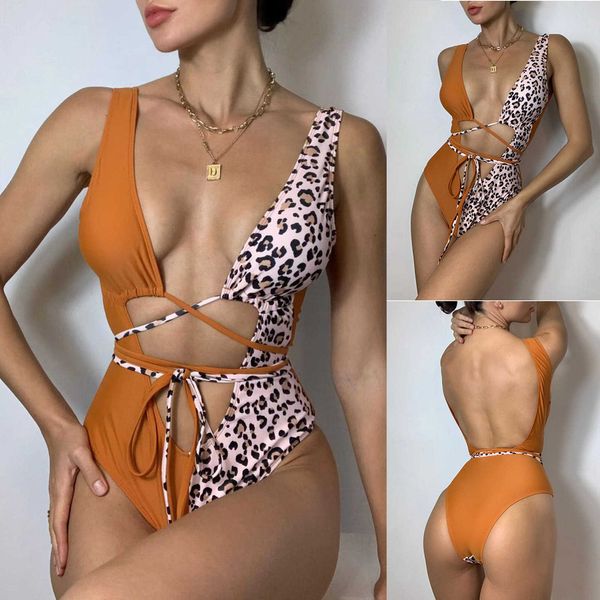 women's contrast color lace-up halter swimsuit swimwear women 2021 summer beach bathing suit, White;black
women's contrast color lace-up halter swimsuit swimwear women 2021 summer beach bathing suit, White;black