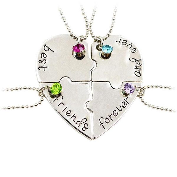 pendant necklaces friend forever and ever rhinestone bff necklace heart shape friendship puzzle stitching, Silver
pendant necklaces friend forever and ever rhinestone bff necklace heart shape friendship puzzle stitching, Silver
