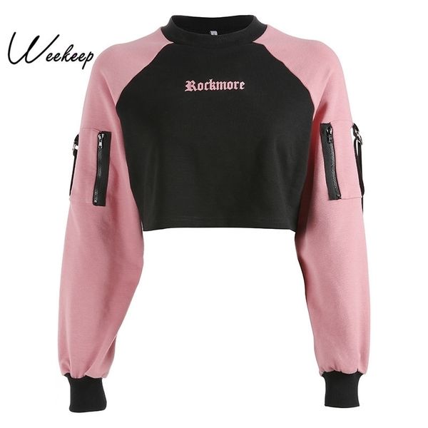 weekeep women patchwork letter print hoodies cropped streetwear long sleeve sweatshirt black pink knitted loose pullover hoodie y200107
weekeep women patchwork letter print hoodies cropped streetwear long sleeve sweatshirt black pink knitted loose pullover hoodie y200107