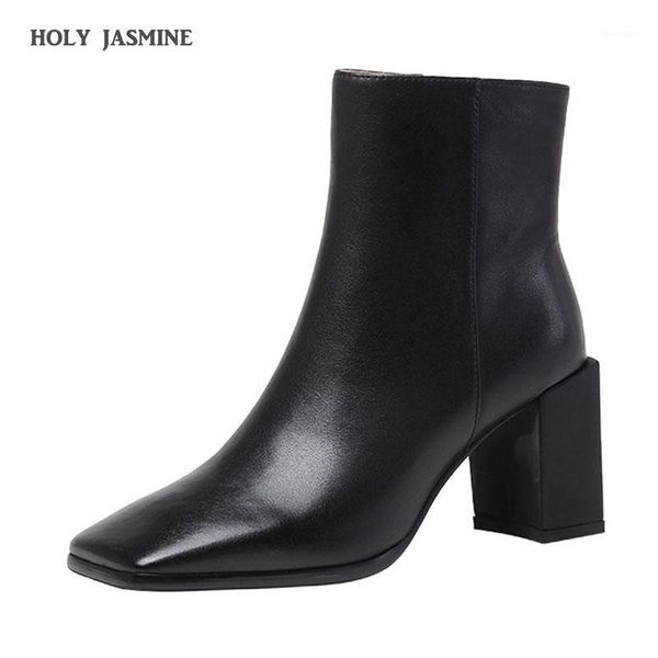 genuine leather ankle boots for women square toe high heels autumn/winter shoes woman zipper thick heels ladies western boots1, Black
genuine leather ankle boots for women square toe high heels autumn/winter shoes woman zipper thick heels ladies western boots1, Black