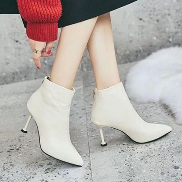 cresfimix women classic beige back zip stiletto heels for autumn boots lady casual black pointed toe pu leather boots c6406e
cresfimix women classic beige back zip stiletto heels for autumn boots lady casual black pointed toe pu leather boots c6406e