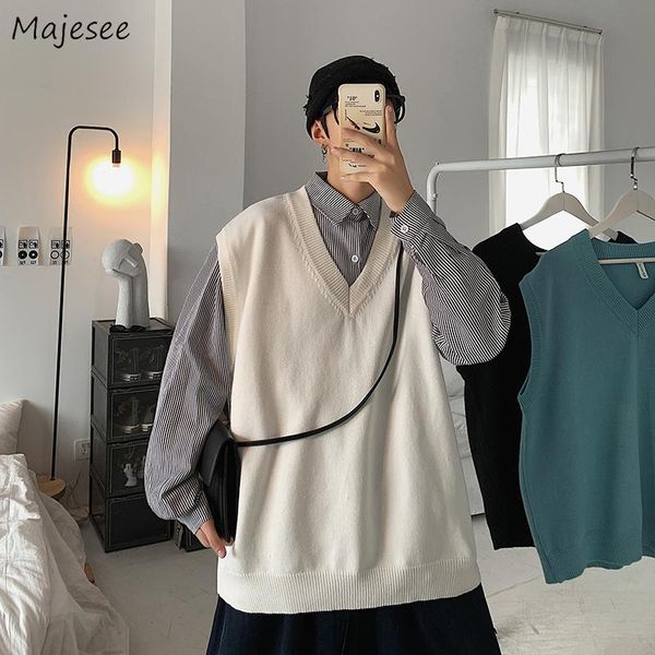 мужские свитер жилет с твердой v-образным вырезом все-матч пары свободно негабаритные вязаные свитера без рукавов мужская простая мода мягка, Black;white
мужские свитер жилет с твердой v-образным вырезом все-матч пары свободно негабаритные вязаные свитера без рукавов мужская простая мода мягка, Black;white