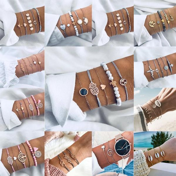 en bohemian retro bracelet set 13 style beaded geometric map charm bracelet set fashion statement trend jewelry party gift, Golden;silver
en bohemian retro bracelet set 13 style beaded geometric map charm bracelet set fashion statement trend jewelry party gift, Golden;silver