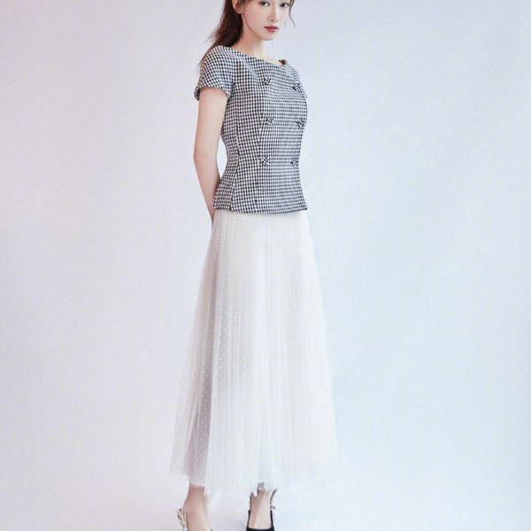 summer printing houndstooth elegant short upper temper tulle strain come out of women suit two pieces rb6k, White
summer printing houndstooth elegant short upper temper tulle strain come out of women suit two pieces rb6k, White
