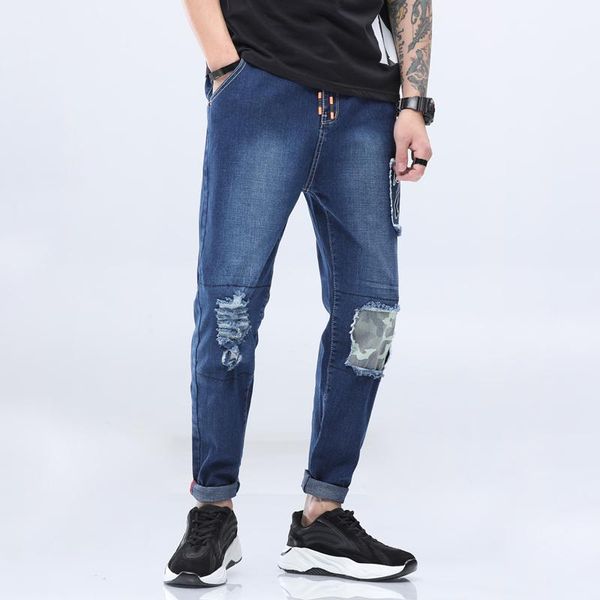 men's jeans men shredded hole man skinny pants drop trousers knee ripped mid straight hip hop for, Blue
men's jeans men shredded hole man skinny pants drop trousers knee ripped mid straight hip hop for, Blue