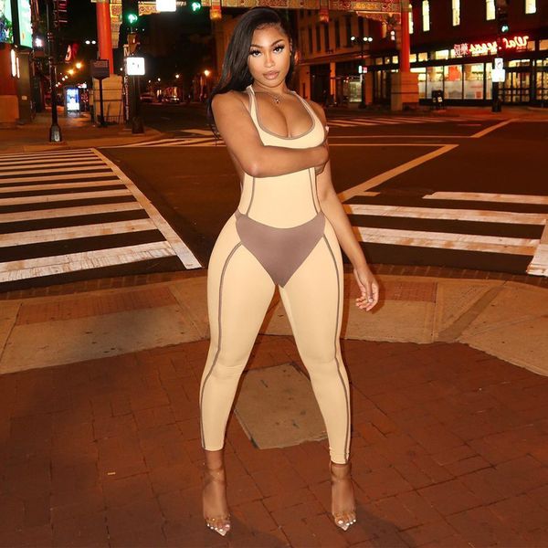 patchwork contrast color slim jumpsuits women sleeveless backless romper fashion ovrealls summer 2022 tracksuit, Black;white
patchwork contrast color slim jumpsuits women sleeveless backless romper fashion ovrealls summer 2022 tracksuit, Black;white