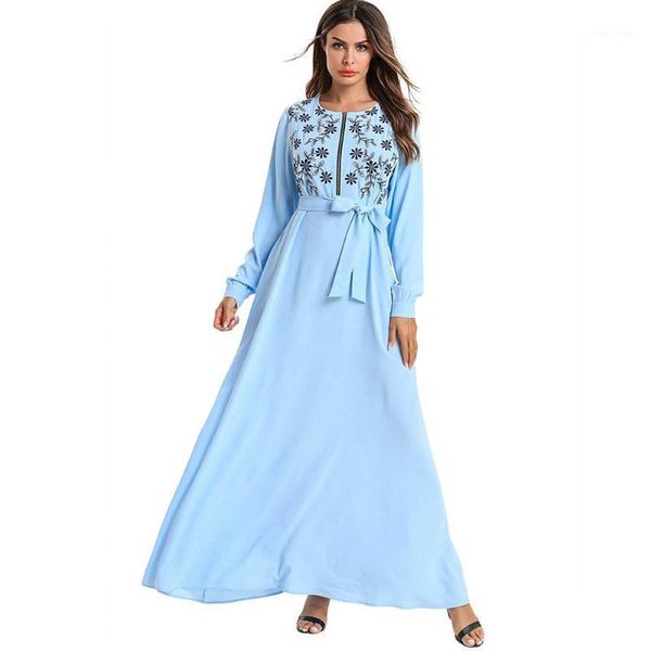 autumn floral embroidery long sleeve maxi dress plus size zipper design abaya women ramadan kaftan dubai robe islam judaic gown1, Red 
autumn floral embroidery long sleeve maxi dress plus size zipper design abaya women ramadan kaftan dubai robe islam judaic gown1, Red