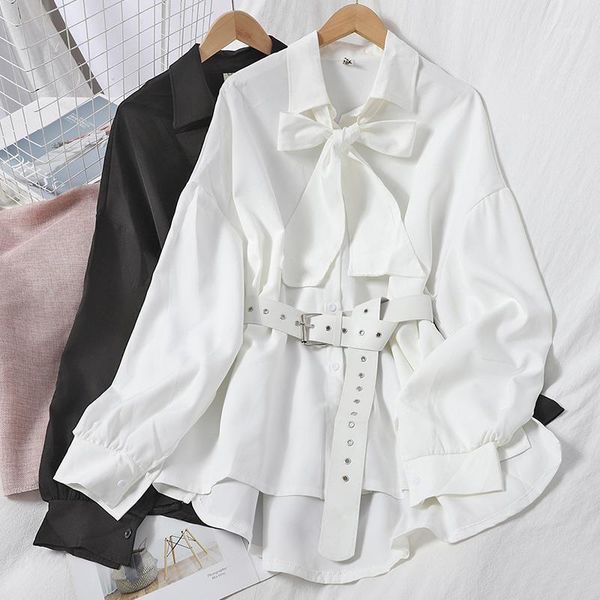 women's blouses & shirts fashion lace-up bow shirt women streetwear chic long sleeve loose sashes single-breasted korean style mid-leng, White
women's blouses & shirts fashion lace-up bow shirt women streetwear chic long sleeve loose sashes single-breasted korean style mid-leng, White