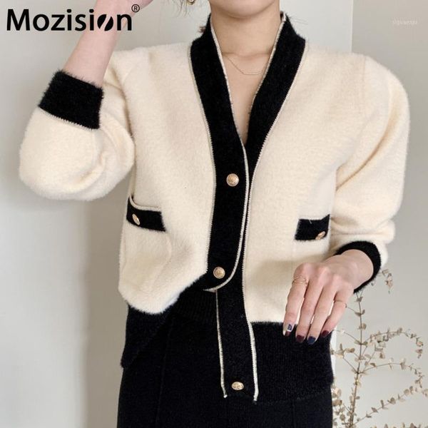 mozision office ladies patchwork v-neck open stitch sweater 2020 autumn winter single-breasted pockets knitted cardigans female1, White
mozision office ladies patchwork v-neck open stitch sweater 2020 autumn winter single-breasted pockets knitted cardigans female1, White