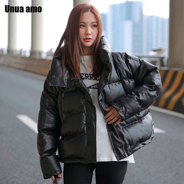 unua amo oversized winter jacket women thick warm pu leather parka 2020 harajuku style pluffy bubble coat female le00251a, Black
unua amo oversized winter jacket women thick warm pu leather parka 2020 harajuku style pluffy bubble coat female le00251a, Black