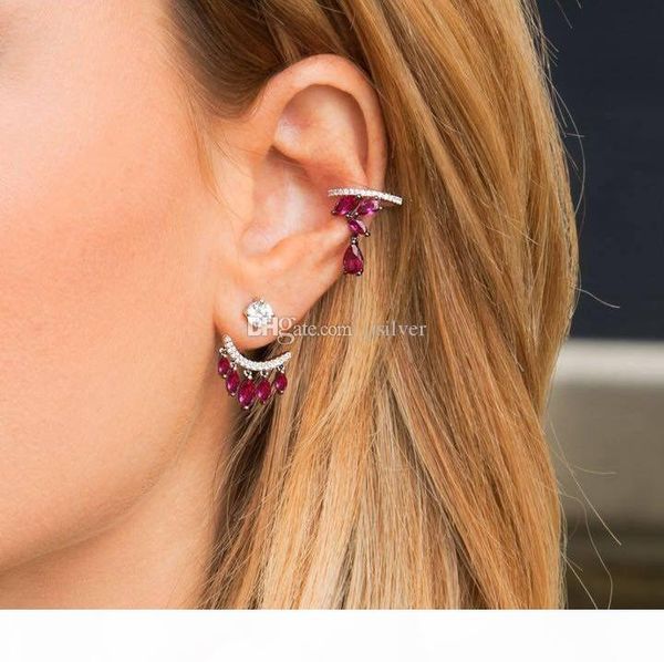 new fashion 925 sterling silver ear cuff trendy personality luxury cubic zircon clip earrings for women jewelry red corundum
new fashion 925 sterling silver ear cuff trendy personality luxury cubic zircon clip earrings for women jewelry red corundum
