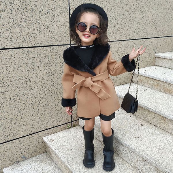 winter warm girls woolen coat baby blends kids outwear children fashion clothes fake fur velvet collar cuff lacing 2 to 7 yrs, Black
winter warm girls woolen coat baby blends kids outwear children fashion clothes fake fur velvet collar cuff lacing 2 to 7 yrs, Black