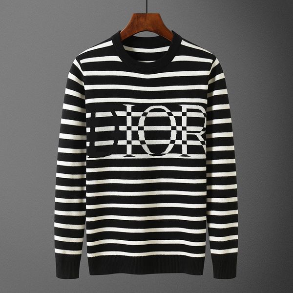 sweaters designer men's retro stripe autumn winter letter printing fashion women sweater, White;black
sweaters designer men's retro stripe autumn winter letter printing fashion women sweater, White;black