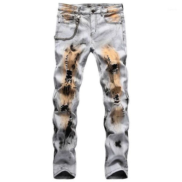 moruancle fashion men's ripped hip hop jeans pants washed distressed denim trousers with holes stretchy painted jeans big size1, Blue
moruancle fashion men's ripped hip hop jeans pants washed distressed denim trousers with holes stretchy painted jeans big size1, Blue
