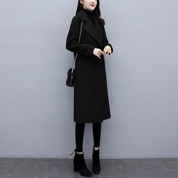 new popular brown woolen coat women mid-length korean style suit collar commuter fashion straight autumn winter woolen coat q350, Black
new popular brown woolen coat women mid-length korean style suit collar commuter fashion straight autumn winter woolen coat q350, Black