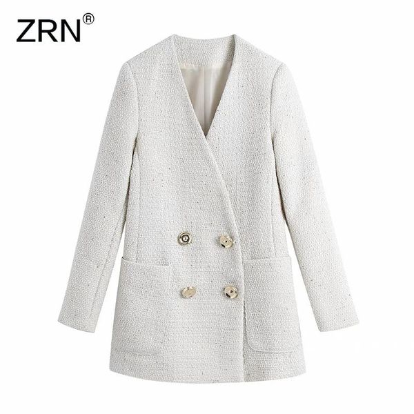 zrn women 2020 fashion double breasted loose tweed v-neck jacket coat vintage long sleeve pockets female outerwear chic, Black
zrn women 2020 fashion double breasted loose tweed v-neck jacket coat vintage long sleeve pockets female outerwear chic, Black
