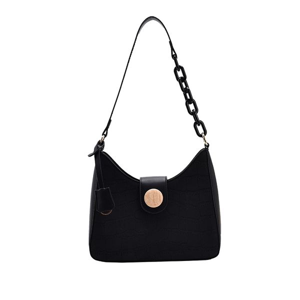 hbp women chain underarm bag check crossbody bag shoulder backpack armpit pouch ladies leather wallet gold lock bag