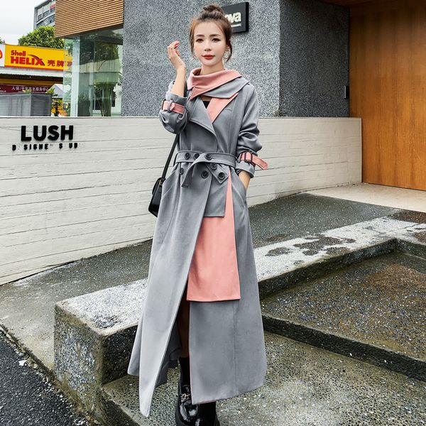 2021 new trench women's coat spring new fall long korean seam loose double collar suit breasted on knee jacket 1 k3xp, Black;brown
2021 new trench women's coat spring new fall long korean seam loose double collar suit breasted on knee jacket 1 k3xp, Black;brown