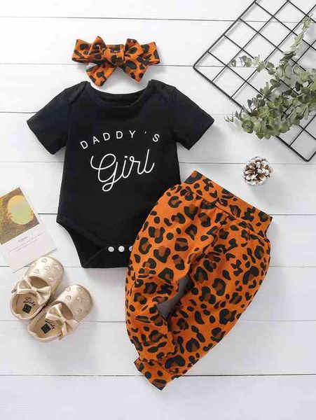 baby girl slogan graphic bodysuit & pants & headband she, Blue