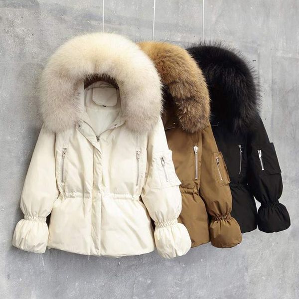 women's down & parkas 2021 women winter jackets white duck large natural raccoon fur hooded slim warm female coat snow outwear, Black
women's down & parkas 2021 women winter jackets white duck large natural raccoon fur hooded slim warm female coat snow outwear, Black
