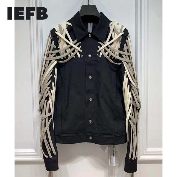 iefb /men's clothing drawstring deisn black single breasted jackets new autumn strings bandage coat streetwear wn152 201114, Black;brown
iefb /men's clothing drawstring deisn black single breasted jackets new autumn strings bandage coat streetwear wn152 201114, Black;brown