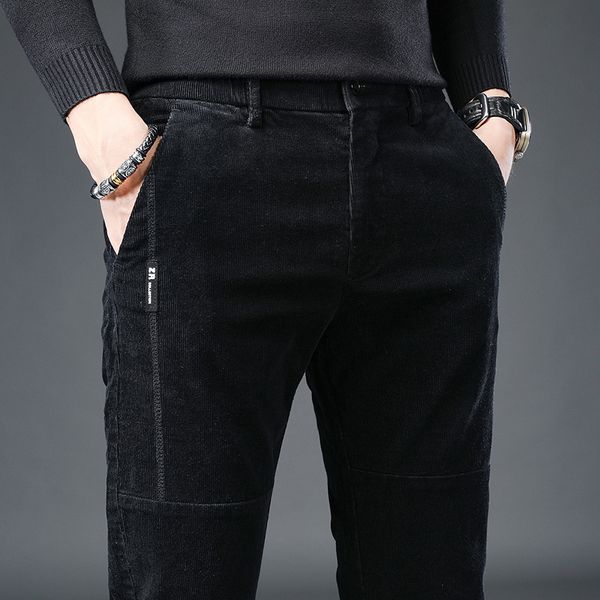 2021 new newly autumn fashion men jeans slim fit elastic casual business corduroy pants designer green gray black smart long trousers ecmr, Blue 
2021 new newly autumn fashion men jeans slim fit elastic casual business corduroy pants designer green gray black smart long trousers ecmr, Blue