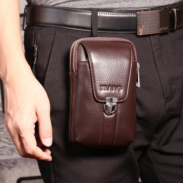 waist bags genuine leather men fanny packs cell/mobile phone belt with lock double zip money purse hip bum bag1
waist bags genuine leather men fanny packs cell/mobile phone belt with lock double zip money purse hip bum bag1