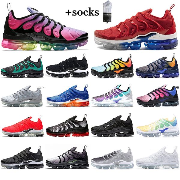 with socks running shoes tn plus mens women geometric active fuchsia black white game royal grey trainers sports sneakers, White;red
with socks running shoes tn plus mens women geometric active fuchsia black white game royal grey trainers sports sneakers, White;red