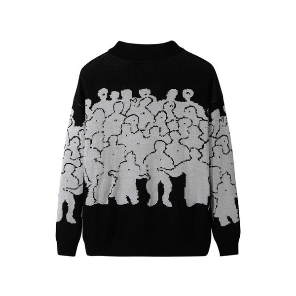 men's embroidered cotton sweater, korean clothing, large knitted coat, 3xl, fashion, White;black
men's embroidered cotton sweater, korean clothing, large knitted coat, 3xl, fashion, White;black