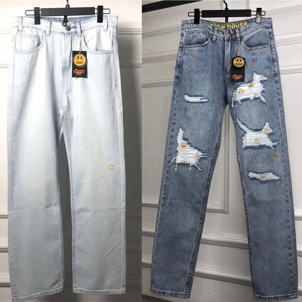 drew 20ss house cartoon embroidered hole jeans washed straight high-end fashion trousers casual pants high street denim pants, Blue
drew 20ss house cartoon embroidered hole jeans washed straight high-end fashion trousers casual pants high street denim pants, Blue