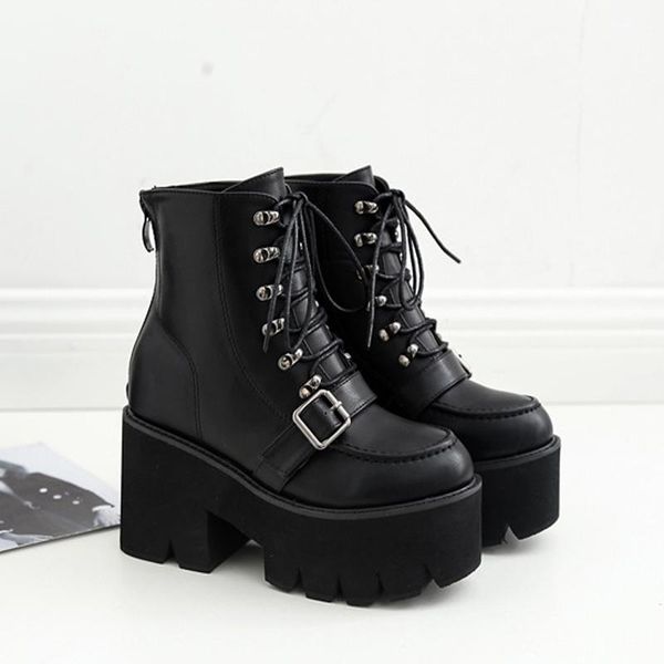 lace up cross-tie platform boots women round toe black goth boots women high heel winter women's 279
lace up cross-tie platform boots women round toe black goth boots women high heel winter women's 279