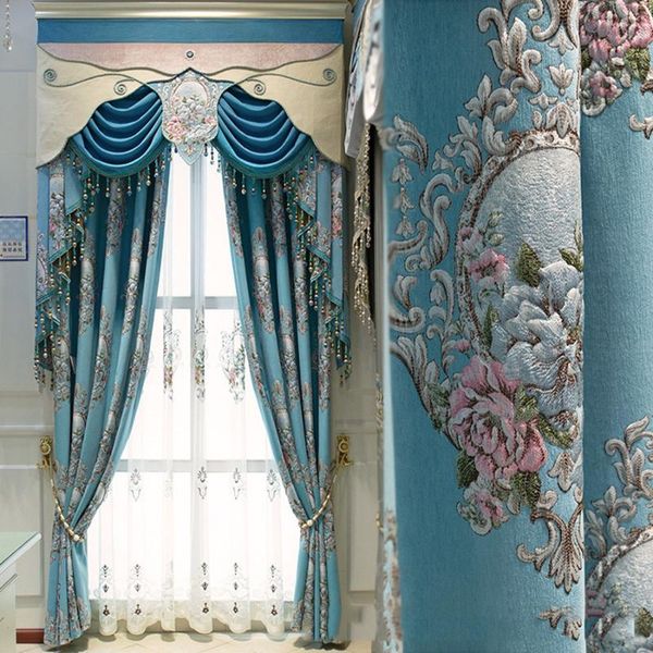 curtain & drapes blue luxury chenille jacquard bedroom window curtains exquisite embossed garland design villa for living room my229#45
curtain & drapes blue luxury chenille jacquard bedroom window curtains exquisite embossed garland design villa for living room my229#45