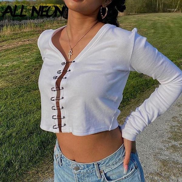 allneon y2k fashion brooches front solid cropped punk style v-neck long sleeve white t-shirts 90s streetwear grunge tee new1
allneon y2k fashion brooches front solid cropped punk style v-neck long sleeve white t-shirts 90s streetwear grunge tee new1