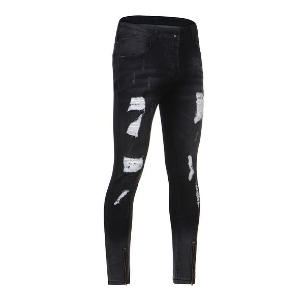 men jeans mens ny stretch denim distressed ripped freyed slim fit jeanstrousers pencil pants a0328, Black
men jeans mens ny stretch denim distressed ripped freyed slim fit jeanstrousers pencil pants a0328, Black