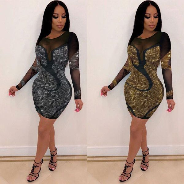 diamond perspective dress women's fashion round neck long sleeve all-match slim nightclub dress 2020 autumn and winter1, Black;gray
diamond perspective dress women's fashion round neck long sleeve all-match slim nightclub dress 2020 autumn and winter1, Black;gray