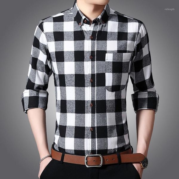 isurvivor2020 men's long-sleeved cotton shirt spring and autumn lapel fashion slim casual breathable plaid shirt, White;black
isurvivor2020 men's long-sleeved cotton shirt spring and autumn lapel fashion slim casual breathable plaid shirt, White;black