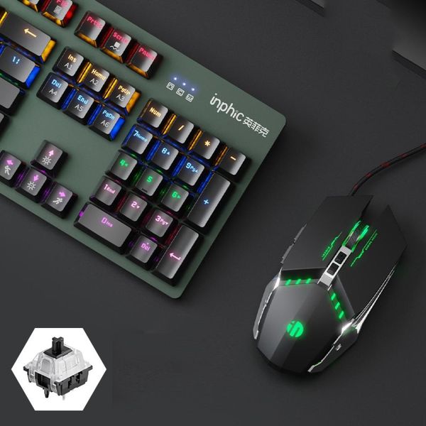 Inphic V910 Mechanical Metal Wired Keyboard Full-key Non-rush Gaming Keyboard Cable Length 15m Colour Dark Night Green Black Axis Mouse
Inphic V910 Mechanical Metal Wired Keyboard Full-key Non-rush Gaming Keyboard Cable Length 15m Colour Dark Night Green Black Axis Mouse