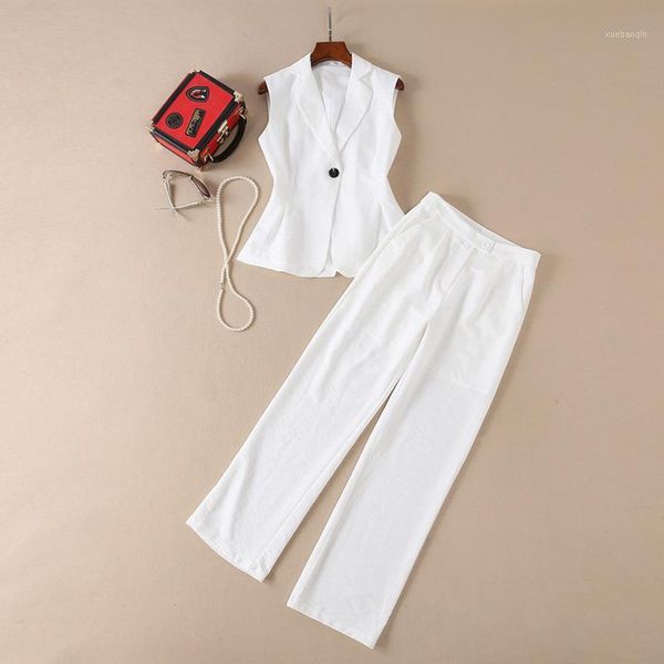 new fashion 2018 deesigner runway suit set women's notched vest pants suit set1, White
new fashion 2018 deesigner runway suit set women's notched vest pants suit set1, White