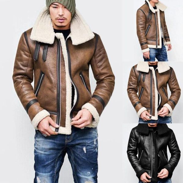 autumn winter men faux leather jacket thick turn-down neck warm fur liner lapel zipper outwear coat deri mont erkek1, Black
autumn winter men faux leather jacket thick turn-down neck warm fur liner lapel zipper outwear coat deri mont erkek1, Black