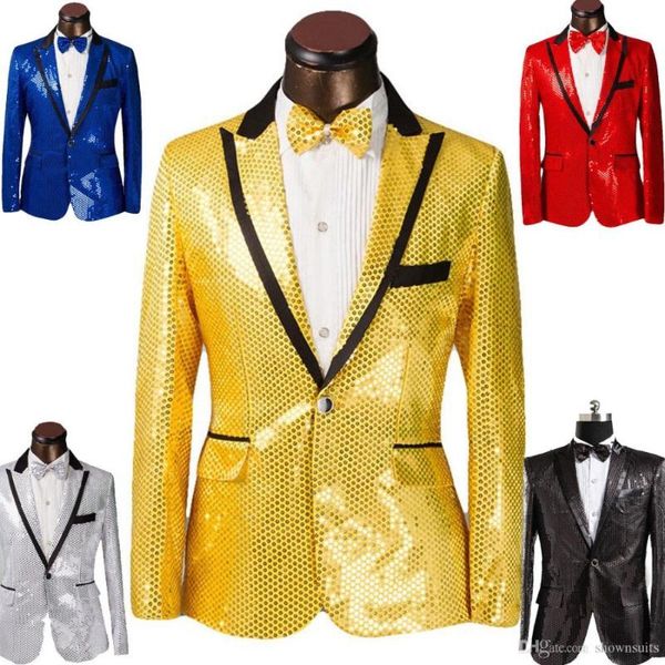 men's suits & blazers 2021 sequins show wedding groom groomsman evening party host dress black edge 5 colors size: s-3xl jacket+tie, White;black
men's suits & blazers 2021 sequins show wedding groom groomsman evening party host dress black edge 5 colors size: s-3xl jacket+tie, White;black
