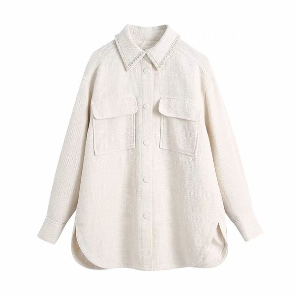 2021 winter new women za artificial pearl decorate casual simple wild loose lapel single-breasted pocket long-sleeved female coat, Black
2021 winter new women za artificial pearl decorate casual simple wild loose lapel single-breasted pocket long-sleeved female coat, Black