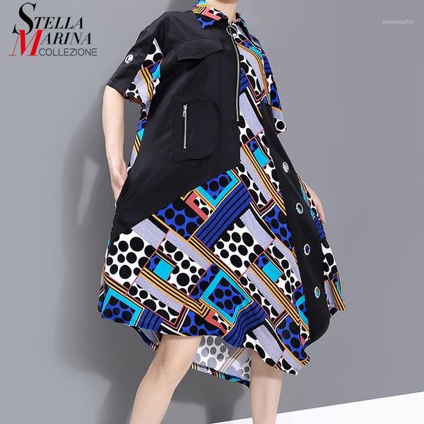 new summer 2020 women big size printed shirt dress with pocket metal holes ladies casual unique style midi dress vestidos 62301, Black;gray
new summer 2020 women big size printed shirt dress with pocket metal holes ladies casual unique style midi dress vestidos 62301, Black;gray