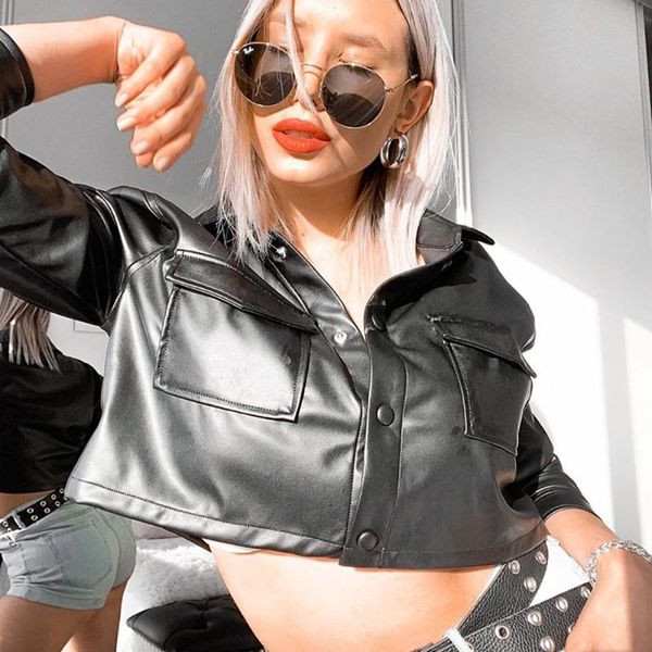 black faux leather cropped jacket women autumn vintage elegant coats ladies pu harajuku thin fashion overcoat winter, Black;brown
black faux leather cropped jacket women autumn vintage elegant coats ladies pu harajuku thin fashion overcoat winter, Black;brown