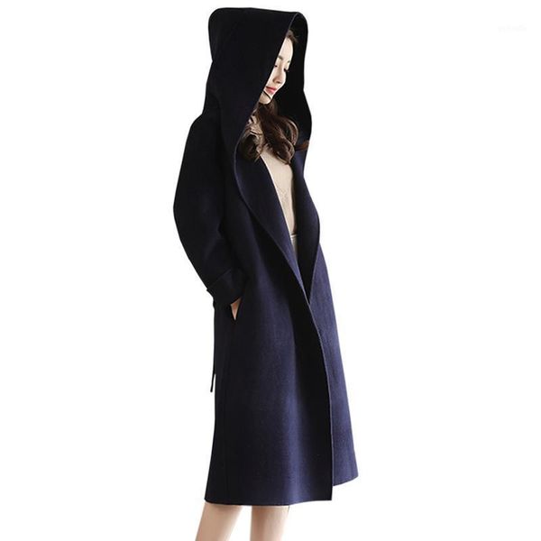2020 new winter women wool coat fashion long sleeve loose warm woolen jacket solid color hooded long outerwear women1, Black
2020 new winter women wool coat fashion long sleeve loose warm woolen jacket solid color hooded long outerwear women1, Black