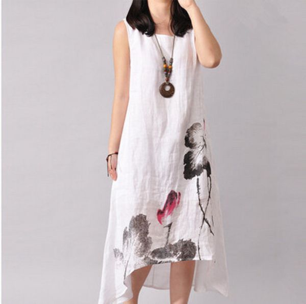 9926# summer chinese ethnic ink painting artistic style loose cotton linen large size long dress, Black;gray
9926# summer chinese ethnic ink painting artistic style loose cotton linen large size long dress, Black;gray