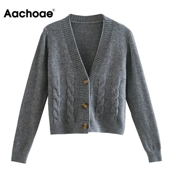 aachoae casual cardigan sweater women v neck solid twist knitted long sleeve lady cropped sweaters autumn spring pull femme, White
aachoae casual cardigan sweater women v neck solid twist knitted long sleeve lady cropped sweaters autumn spring pull femme, White