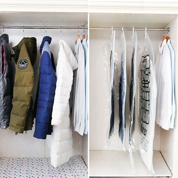 storage boxes & bins wardrobe hanging clothes compression bag vacuum with hanger hand pump space saving clear seal bags organizer 1pc
storage boxes & bins wardrobe hanging clothes compression bag vacuum with hanger hand pump space saving clear seal bags organizer 1pc